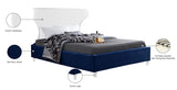 Ghost Acrylic / Velvet / Engineered Wood / Metal / Foam Contemporary Navy Velvet Queen Bed - 65.5" W x 86.5" D x 50" H