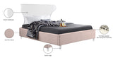 Ghost Acrylic / Velvet / Engineered Wood / Metal / Foam Contemporary Pink Velvet King Bed - 81" W x 86.5" D x 50" H