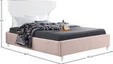 Ghost Acrylic / Velvet / Engineered Wood / Metal / Foam Contemporary Pink Velvet Queen Bed - 65.5" W x 86.5" D x 50" H