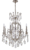 Bethel Pewter Chandelier in Metal & Crystal