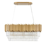 Bethel Gold Chandelier in Stainless Steel & Crystal