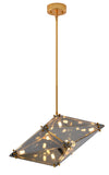 Bethel Gold Chandelier in Metal & Glass