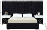 Grande Velvet / Engineered Wood / Metal / Foam Contemporary Black Velvet King Bed (3 Boxes) - 129" W x 86" D x 64" H