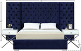 Grande Velvet / Engineered Wood / Metal / Foam Contemporary Navy Velvet King Bed (3 Boxes) - 129" W x 86" D x 64" H