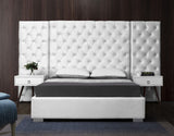 Grande Velvet / Engineered Wood / Metal / Foam Contemporary White Velvet King Bed (3 Boxes) - 129" W x 86" D x 64" H