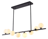 Bethel Black Chandelier in Metal & Glass