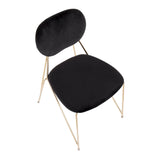 Gwen Contemporary-Glam Chair in Gold Metal with Black Velvet by LumiSource - Set of 2