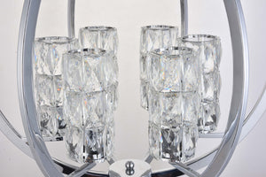 Bethel Chrome Chandelier in Metal & Crystal