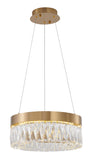 Bethel Gold LED Chandelier in Stainless Steel & Crystal