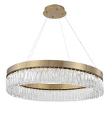 Bethel Gold LED Chandelier in Stainless Steel & Crystal