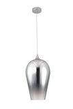 Bethel Chrome Single Pendant Lighting in Steel & Glass