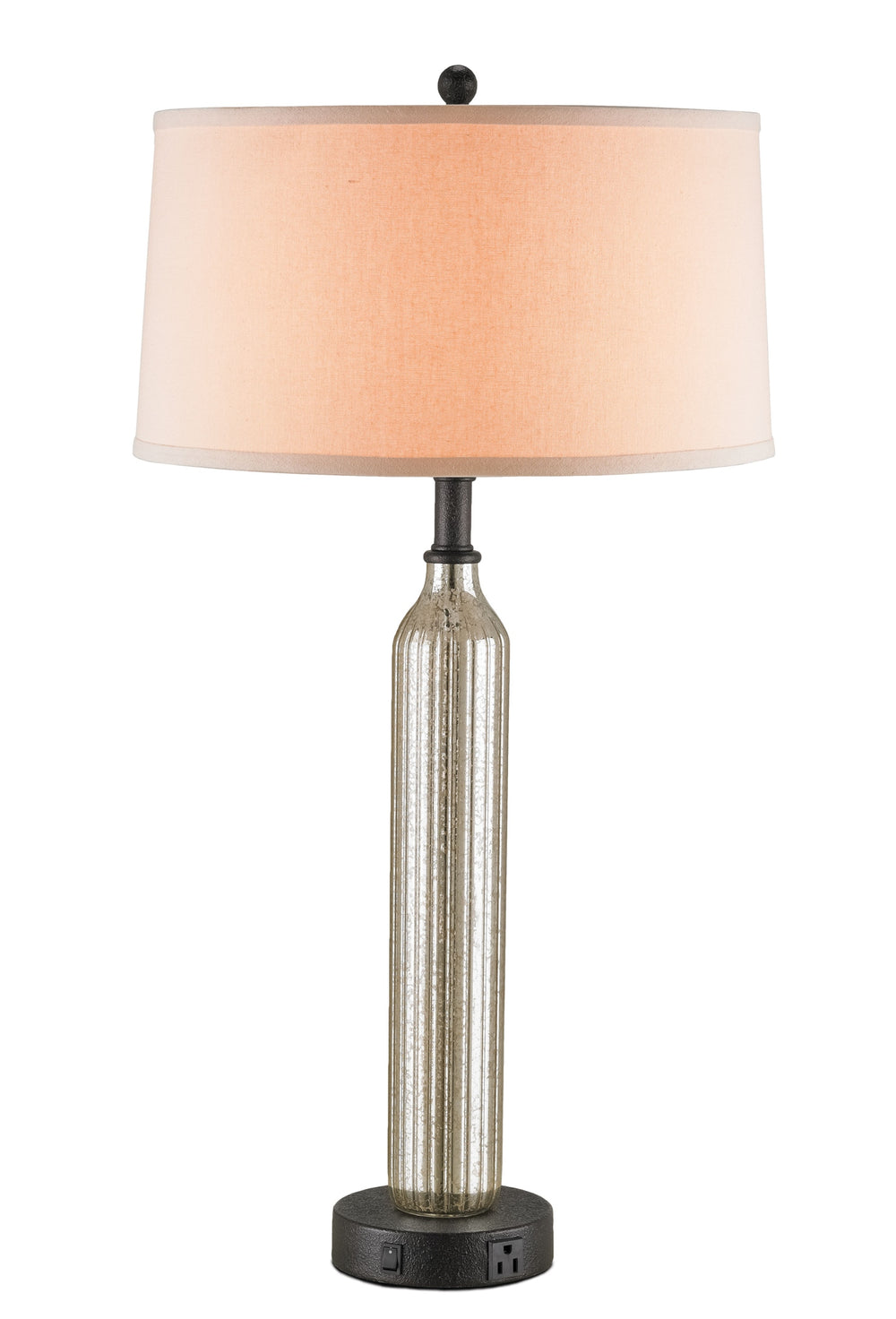 Terrace Table Lamp - Antique White Crackle Terracotta with Alabaster Shade for Elegant Illumination