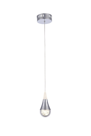 Bethel Chrome LED Single Pendant Lighting in Metal & Crystal