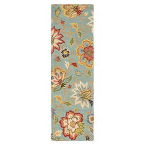 Jaipur Living Zamora Handmade Floral Light Blue/ Multicolor Runner Rug (2'6"X8')