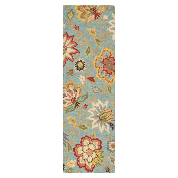 Jaipur Living Zamora Handmade Floral Light Blue/ Multicolor Runner Rug (2'6"X8')