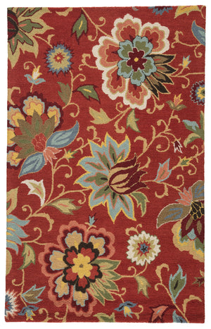 Jaipur Living Zamora Handmade Floral Red/ Multicolor Area Rug (10'X14')