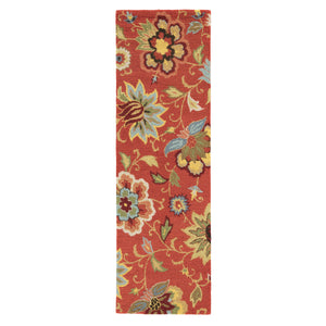 Jaipur Living Zamora Handmade Floral Red/ Multicolor Runner Rug (2'6"X8')