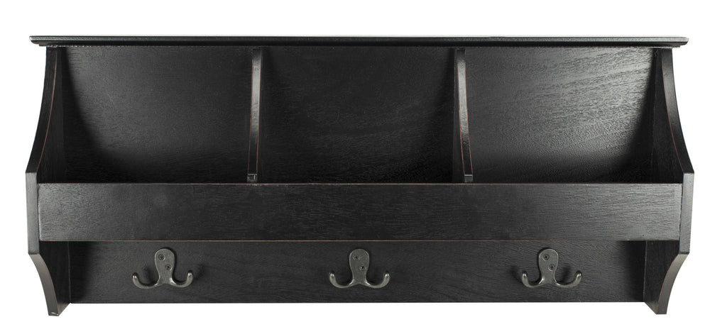 Darcey Deluxe Hanging Storage Wall Rack with Elegant Design and Three Spacious Compartments