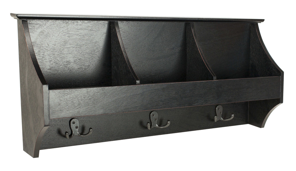 Darcey Deluxe Hanging Storage Wall Rack with Elegant Design and Three Spacious Compartments