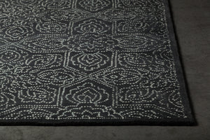 Chandra Rugs Hailee 100% Wool Hand-Tufted Contemporary Rug Black/White 9' x 13'