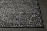 Chandra Rugs Hailee 100% Wool Hand-Tufted Contemporary Rug Dark Grey/White 9' x 13'