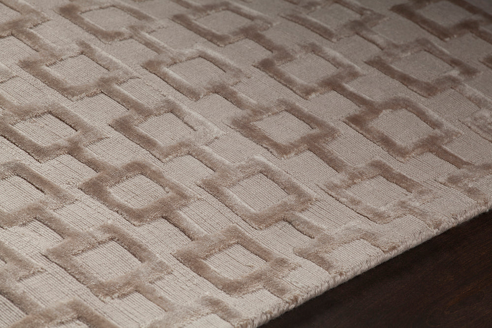 Chandra Rugs Hallie 100% Viscose Hand Woven Contemporary Rug Beige 7'9 x 10'6