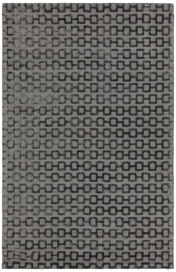 Chandra Rugs Hallie 100% Viscose Hand Woven Contemporary Rug Charcoal 7'9 x 10'6