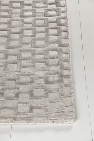 Chandra Rugs Hallie 100% Viscose Hand Woven Contemporary Rug Silver 7'9 x 10'6