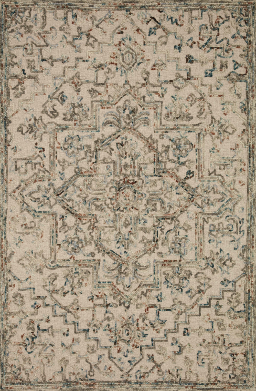 Loloi Halle HAE-01 100% Wool Pile Hooked Traditional Rug HALEHAE-01GYOC93D0