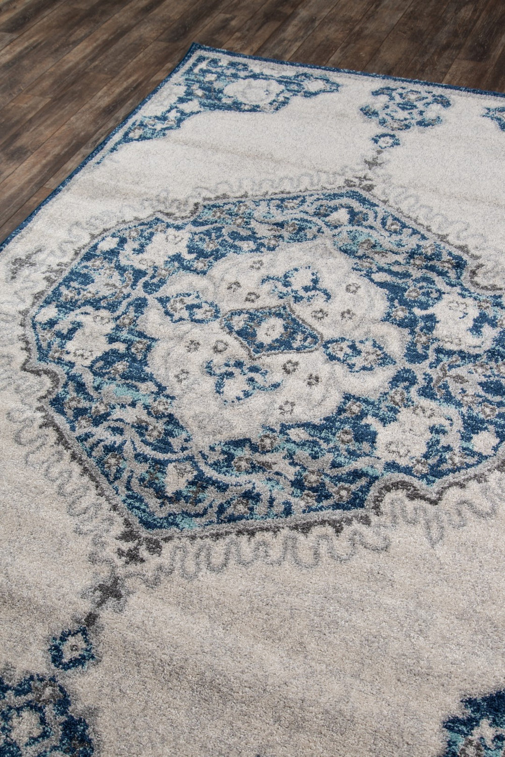 Momeni Haley HAL-3 Machine Made Traditional Medallion Indoor Area Rug Grey 9'3" x 12'6" HALEYHAL-3GRY93C6