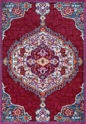 Momeni Haley HAL-3 Machine Made Traditional Medallion Indoor Area Rug Pink 9'3" x 12'6" HALEYHAL-3PNK93C6