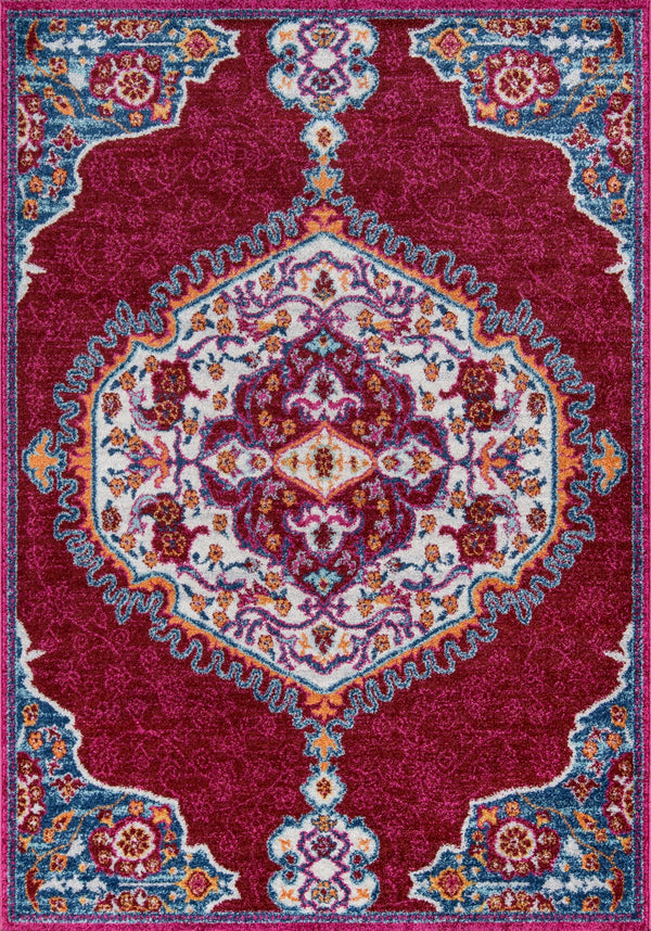 Momeni Haley HAL-3 Machine Made Traditional Medallion Indoor Area Rug Pink 9'3" x 12'6" HALEYHAL-3PNK93C6