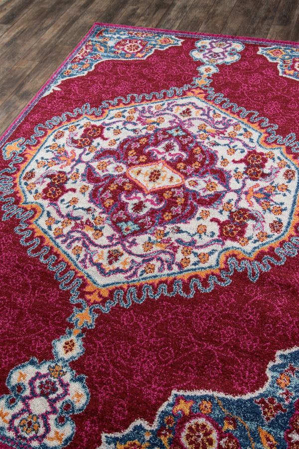 Momeni Haley HAL-3 Machine Made Traditional Medallion Indoor Area Rug Pink 9'3" x 12'6" HALEYHAL-3PNK93C6