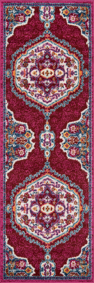 Momeni Haley HAL-3 Machine Made Traditional Medallion Indoor Area Rug Pink 9'3" x 12'6" HALEYHAL-3PNK93C6