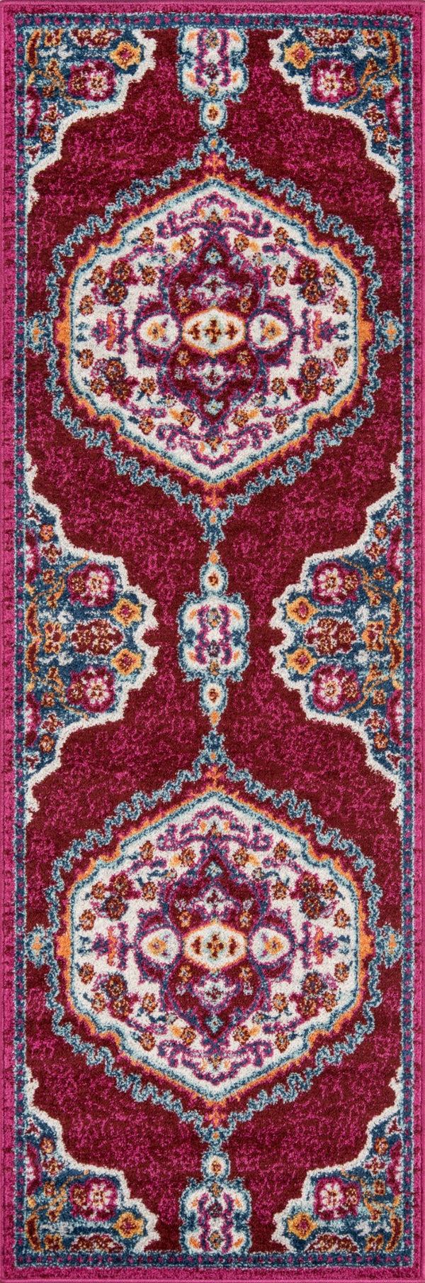 Momeni Haley HAL-3 Machine Made Traditional Medallion Indoor Area Rug Pink 9'3" x 12'6" HALEYHAL-3PNK93C6