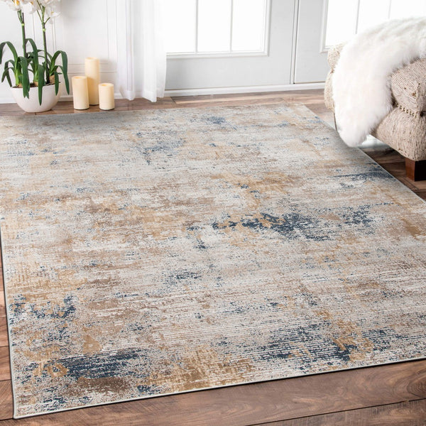 AMER Rugs Hamilton HAM-3 Power-Loomed Abstract Modern & Contemporary Area Rug Gold 8'6" x 11'6"