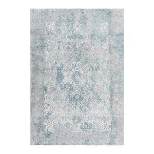 AMER Rugs Hamilton HAM-4 Power-Loomed Bordered Modern & Contemporary Area Rug Gray/Blue 8'6" x 11'6"