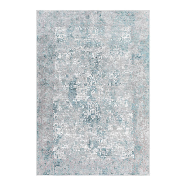 AMER Rugs Hamilton HAM-4 Power-Loomed Bordered Modern & Contemporary Area Rug Gray/Blue 8'6" x 11'6"
