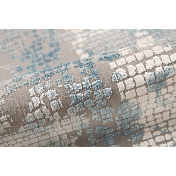 AMER Rugs Hamilton HAM-4 Power-Loomed Bordered Modern & Contemporary Area Rug Gray/Blue 8'6" x 11'6"
