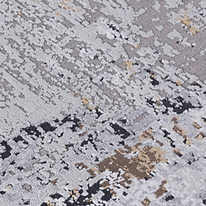 AMER Rugs Hamilton HAM-5 Power-Loomed Abstract Modern & Contemporary Area Rug Gray/Gold 8'6" x 11'6"