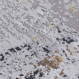 AMER Rugs Hamilton HAM-5 Power-Loomed Abstract Modern & Contemporary Area Rug Gray/Gold 8'6" x 11'6"
