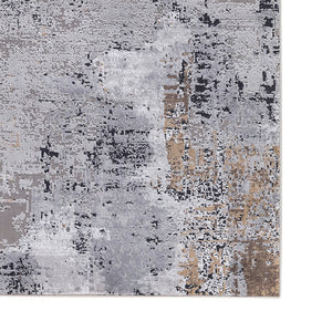 AMER Rugs Hamilton HAM-5 Power-Loomed Abstract Modern & Contemporary Area Rug Gray/Gold 8'6" x 11'6"