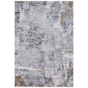 AMER Rugs Hamilton HAM-5 Power-Loomed Abstract Modern & Contemporary Area Rug Gray/Gold 8'6" x 11'6"