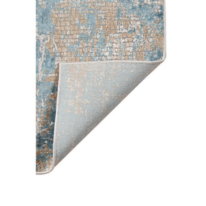 AMER Rugs Hamilton HAM-6 Power-Loomed Abstract Modern & Contemporary Area Rug Gold/Blue 8'6" x 11'6"