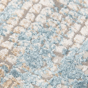 AMER Rugs Hamilton HAM-6 Power-Loomed Abstract Modern & Contemporary Area Rug Gold/Blue 8'6" x 11'6"