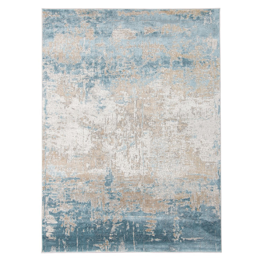 AMER Rugs Hamilton HAM-6 Power-Loomed Abstract Modern & Contemporary Area Rug Gold/Blue 8'6" x 11'6"