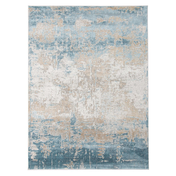 AMER Rugs Hamilton HAM-6 Power-Loomed Abstract Modern & Contemporary Area Rug Gold/Blue 8'6" x 11'6"