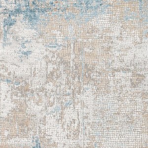 AMER Rugs Hamilton HAM-6 Power-Loomed Abstract Modern & Contemporary Area Rug Gold/Blue 8'6" x 11'6"