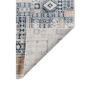 AMER Rugs Hamilton HAM-7 Power-Loomed Aztec Modern & Contemporary Area Rug Navy/Gold 8'6" x 11'6"