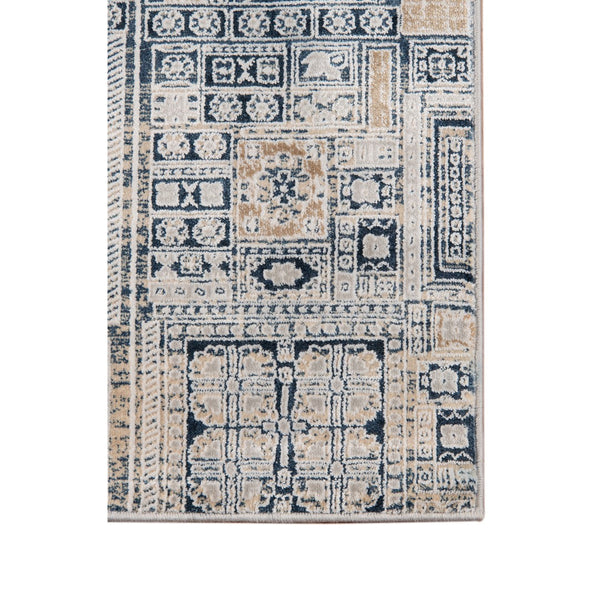 AMER Rugs Hamilton HAM-7 Power-Loomed Aztec Modern & Contemporary Area Rug Navy/Gold 8'6" x 11'6"
